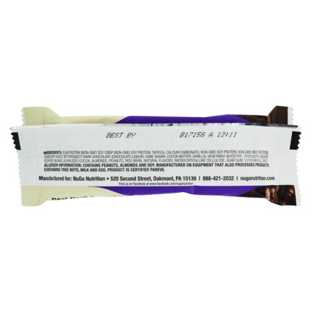 Vegan Esbelto Real Escuro Chocolate Bar Café expresso - 1.59 oz. NuGo Nutrition - Image 2