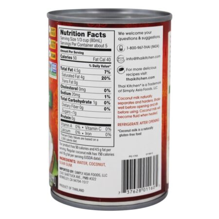Leite De Coco Lite - 13.66 oz. Thai Kitchen - Imagem 2