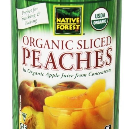 Pêssegos Fatiados Orgânicos – 15 oz. Native Forest — foto 1