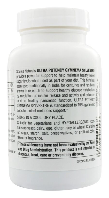 Extremista Potência Gymnema Sylvestre 550 mg. - 120 Tablets Source Naturals - Image 3