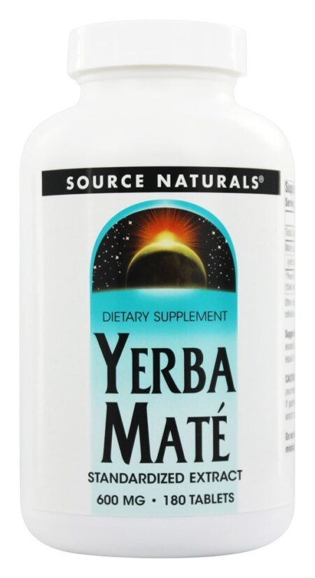 Extrato Padronizado de Erva-Mate 600 mg. - 180 Tablets Source Naturals