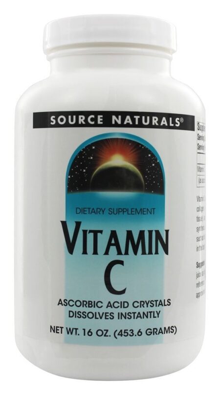 Cristais de ácido ascórbico com vitamina C - 16 oz. Source Naturals