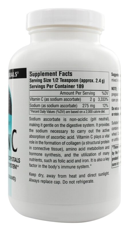 Cristais de Ascorbato de Sódio de Vitamina C - 16 oz. Source Naturals - Image 2