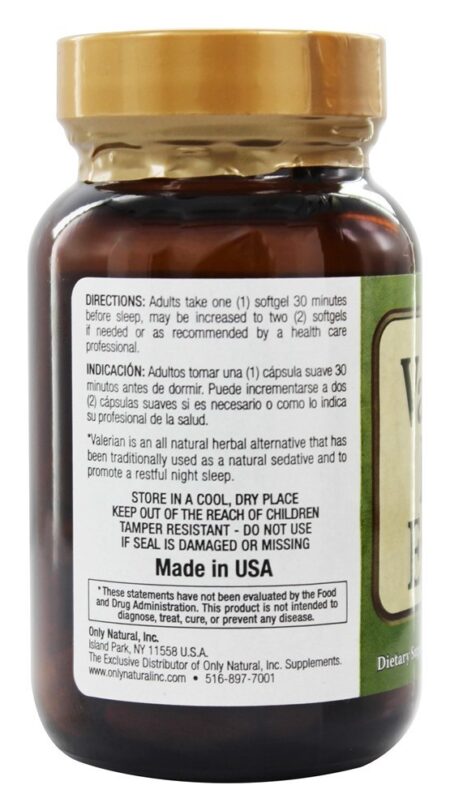 Extrato de raiz de valeriana 1000 mg. - 60 Softgels Only Natural - Image 3