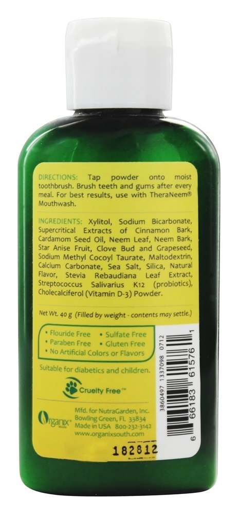 Theraneem Naturals Neem Dente & Goma Pó Suave Canela Therape - 40 Grama (s) Organix South - Imagem 2