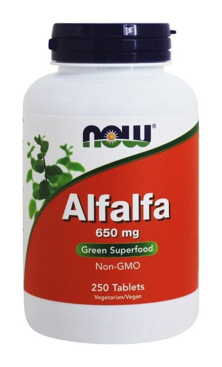 Superalimento Verde de Alfafa 650 mg . - 250 Tablets NOW Foods