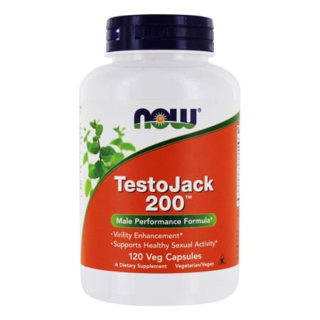 TestoJack 200 Fórmula masculina de desempenho - Cápsulas vegetarianas 120 NOW Foods