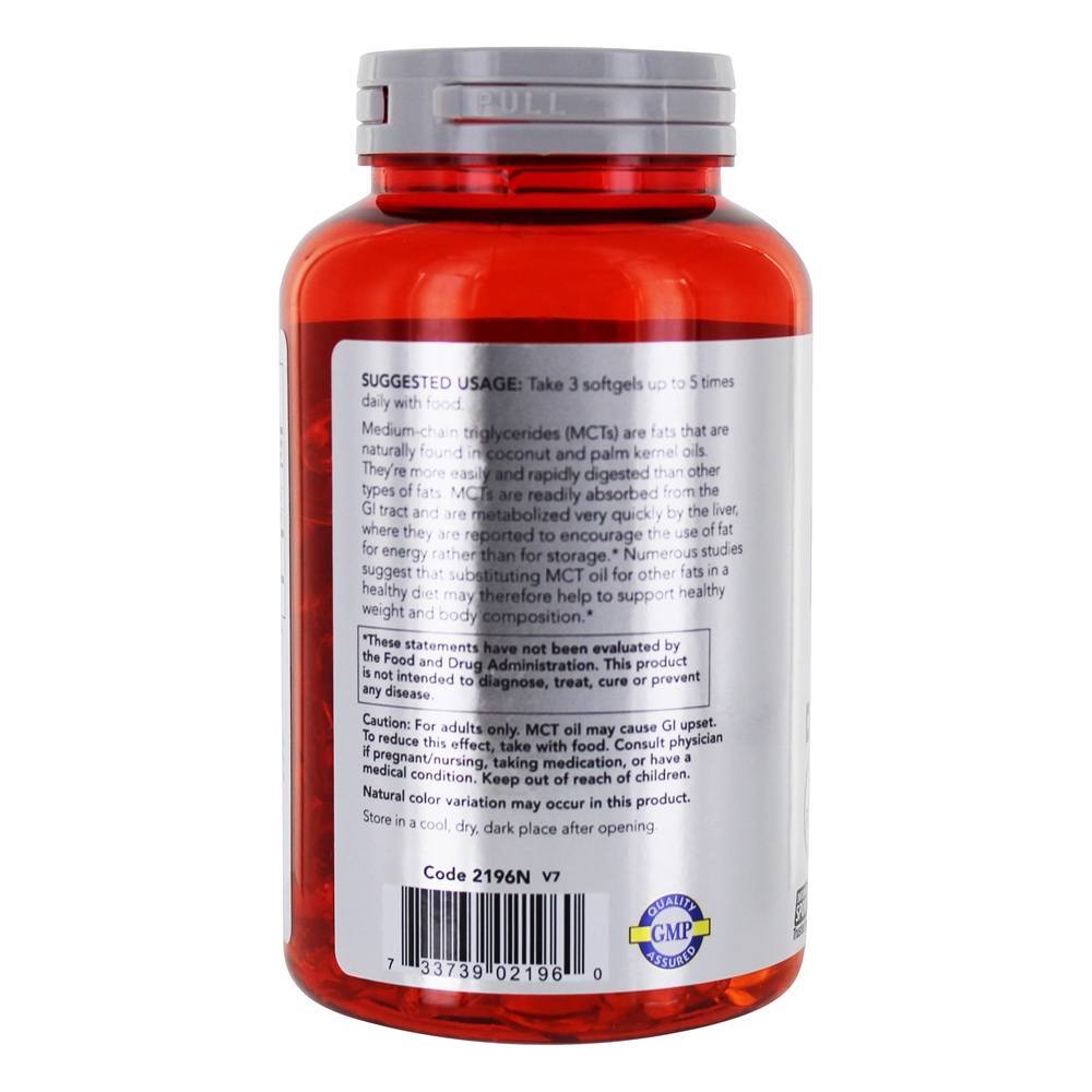 NOW MCT Oil Sports 1000 mg. - 150 Softgels NOW Foods - Imagem 3