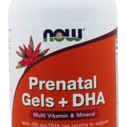 Géis Pré-natais + DHA Múltiplas Vitaminas e Minerais - 180 Softgels NOW Foods