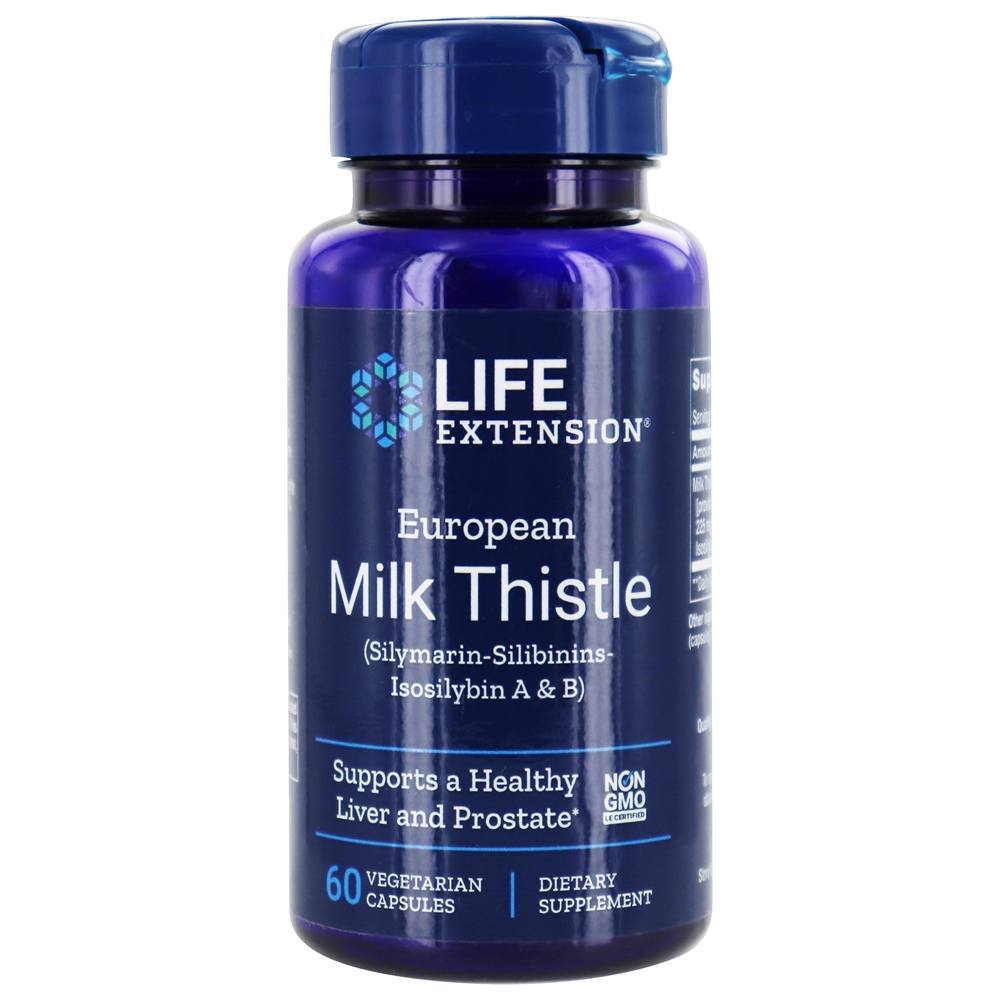 Cardo de leite europeu certificado 750 mg. - Cápsulas vegetarianas 60 Life Extension
