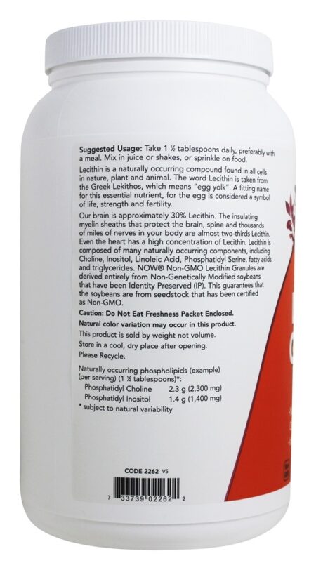 Lecitina Granulada Não Transgênica - 2 lbs. NOW Foods - Image 3