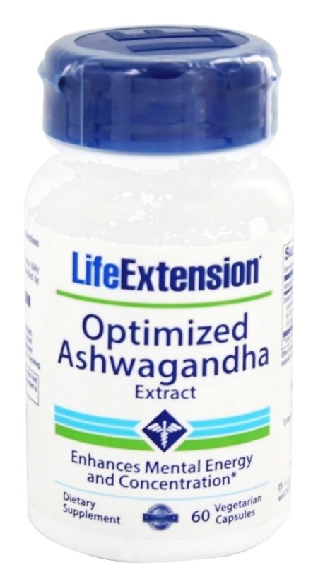 Extrato de Ashwagandha Otimizado - Sensoril - Cápsulas vegetarianas 60 Life Extension