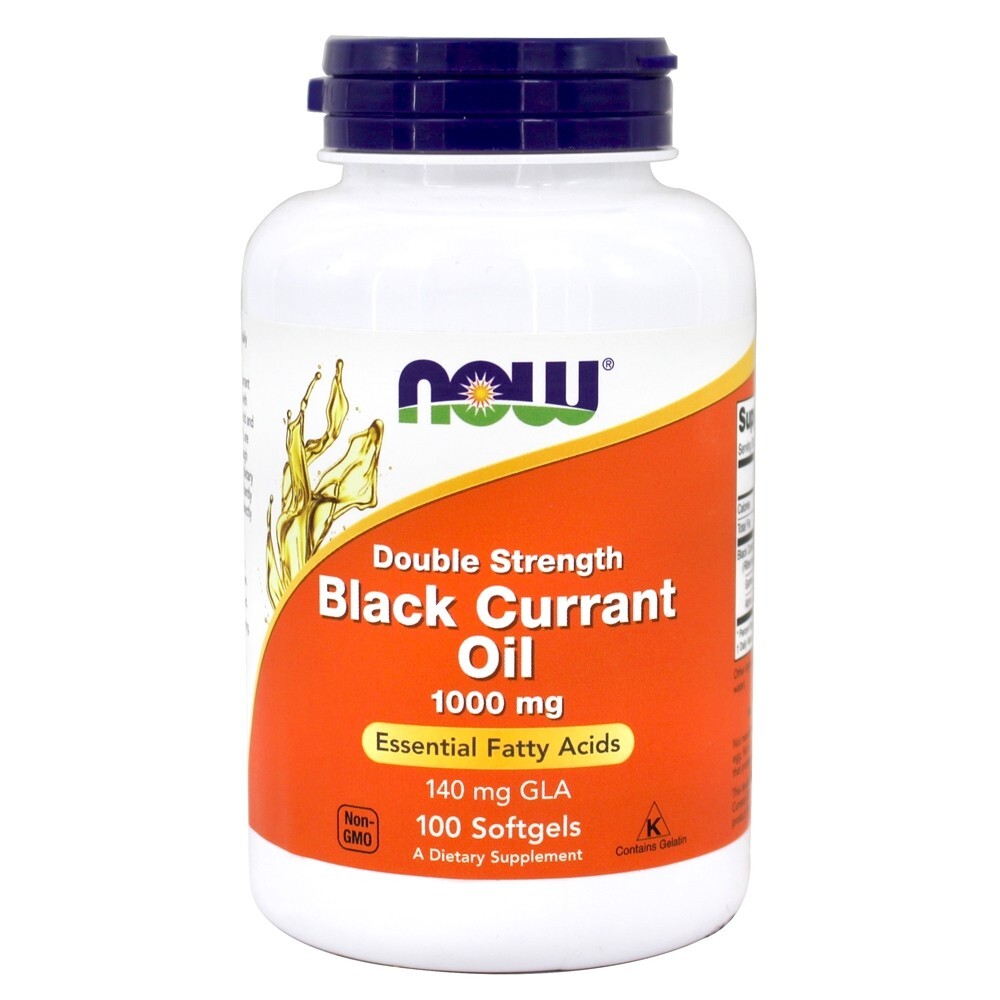 Óleo duplo de groselha preta 1000 mg. - 100 Softgels NOW Foods