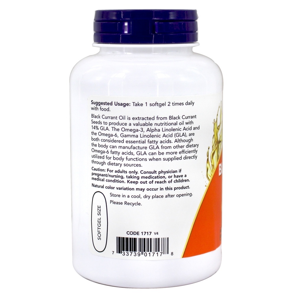 Óleo duplo de groselha preta 1000 mg. - 100 Softgels NOW Foods - Imagem 3