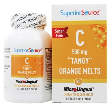 A Vitamina C Derrete Instantânea Dissolve Laranja Envernizada 500 mg. - 90 Tablets Superior Source