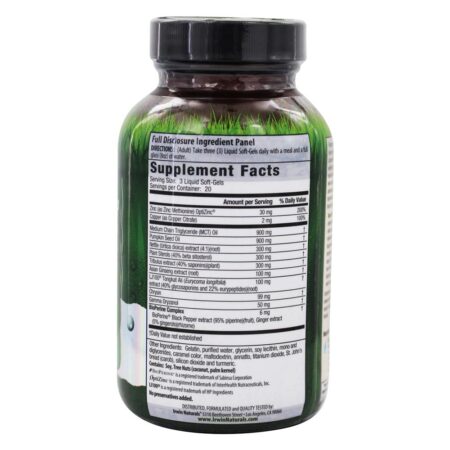 Testosterona ACIMA com Longjack LJ100 poderoso - 60 Softgels líquidos Irwin Naturals - Image 2