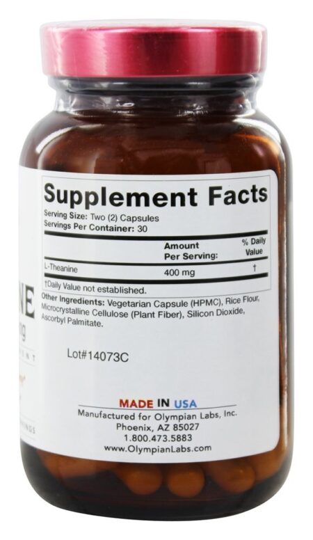 L-Teanina 400 mg. - Cápsulas vegetarianas 60 Olympian Labs - Image 2