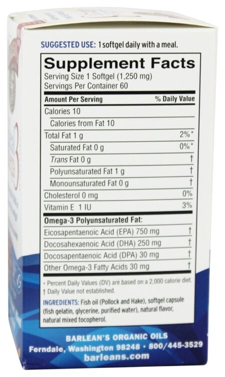 Ideal Omega3 Laranja Aromatizado - 60 Softgels Barlean's - Image 2