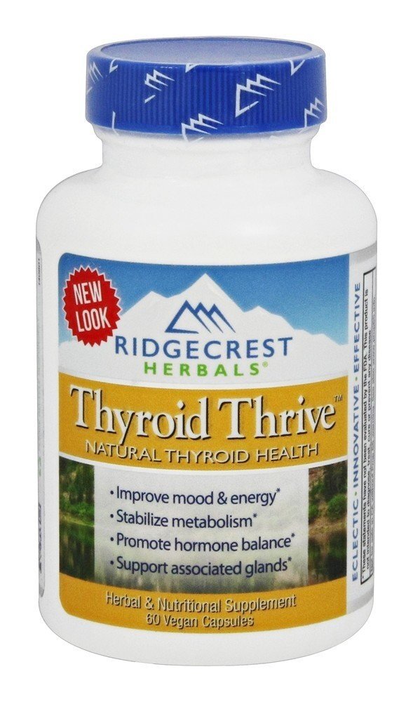 Thyroid Thrive Para a Saúde Natural da Tireóide - 60 Tampas veganas Ridgecrest Herbals