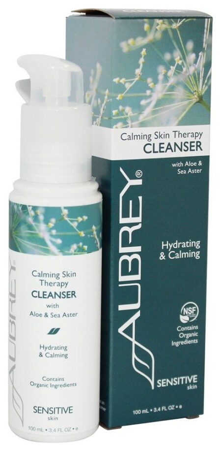 Calmante pele terapia limpador com Aloe & Sea Aster - 3.4 fl. oz. (Anteriormente loção de limpeza facial Vegecol) Aubrey Organics