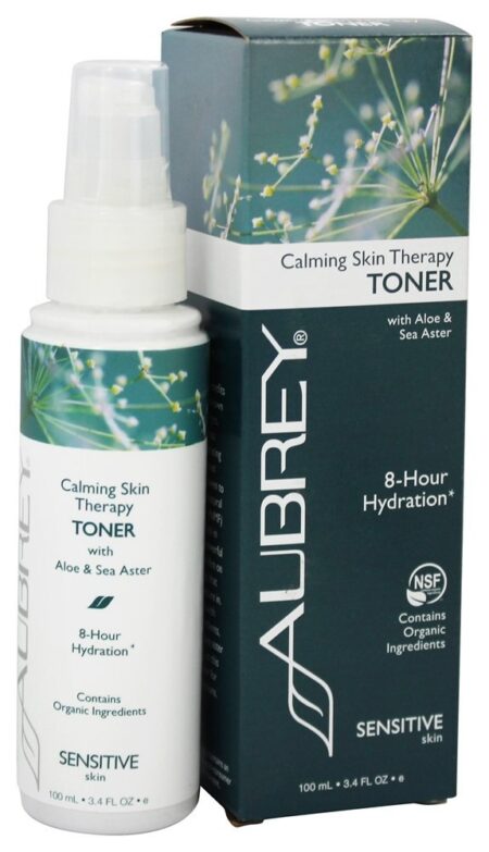 Calmante Toner Terapia da pele com Aloe & Sea Aster - 3.4 fl. oz. (Anteriormente, toner facial sem álcool Vegecol) Aubrey Organics