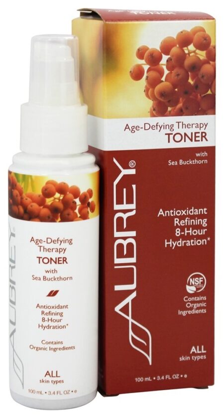 Pulverizador de Toner com Terapia Antienvelhecimento e Espinheiro Marítimo - 3.4 fl. oz. (Anteriormente, toner facial para chá verde e ginkgo) Aubrey Organics