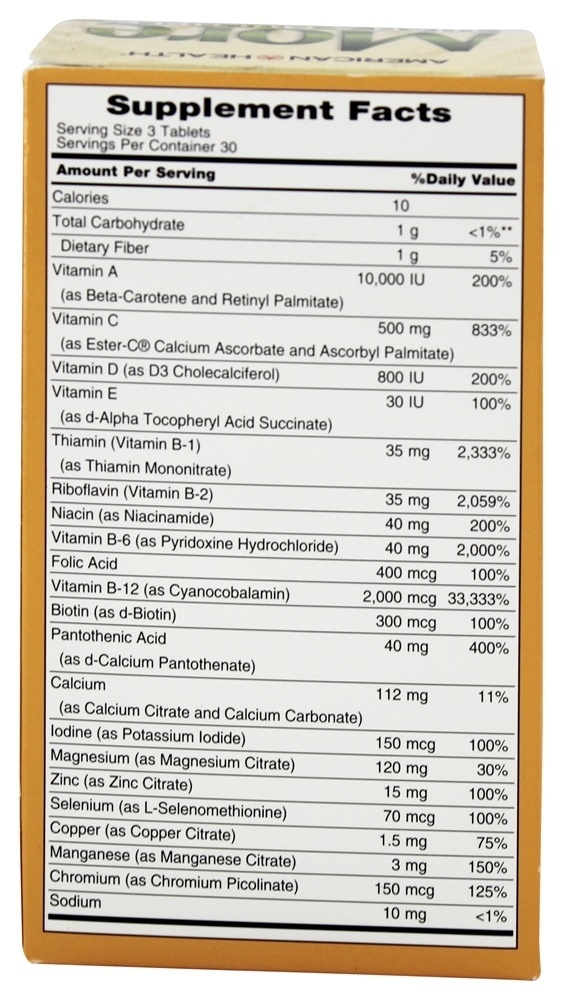 Mais do que um múltiplo com energia essencial - 90 Tablets American Health - Imagem 2
