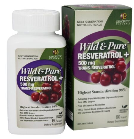 Wild & Pure Resveratrol 500 mg. (Trans) - Cápsulas vegetarianas 60 Genceutic Naturals