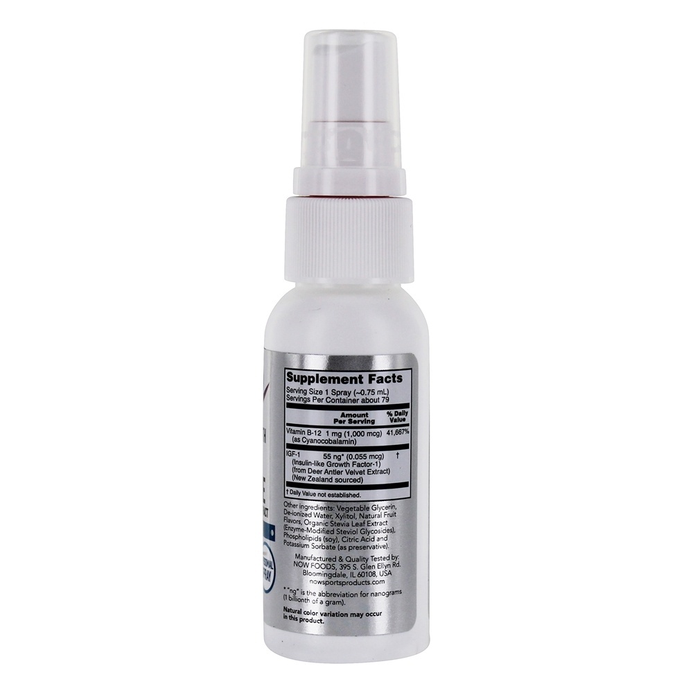 AGORA ostenta o pulverizador extremo de Liposomal do extrato de veludo do chifre dos cervos dos esportes IGF-1 - 2 fl. oz. NOW Foods - Imagem 2
