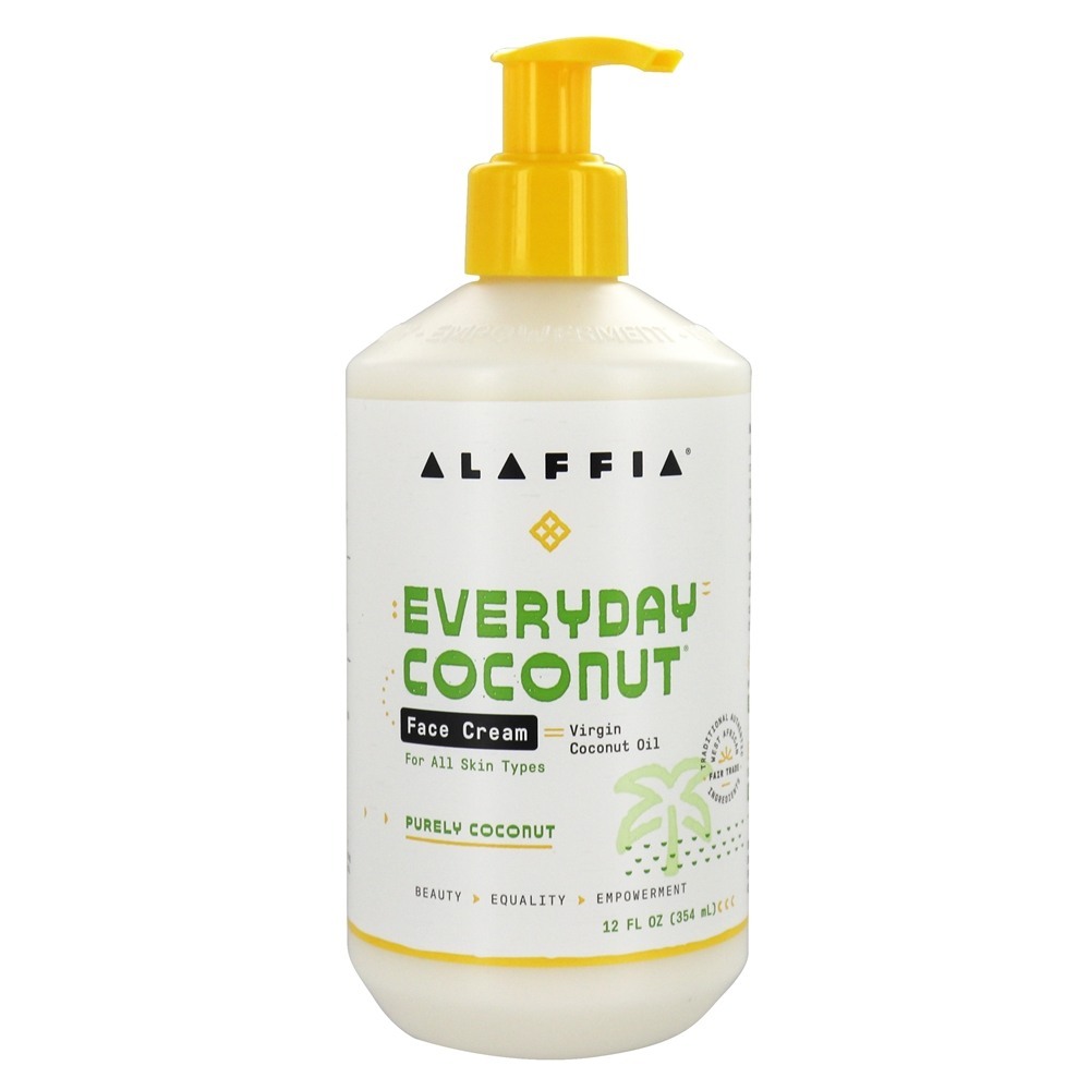 Creme de rosto de coco todos os dias com óleo de cconut virgem Puramente aroma de coco - 12 fl. oz. Alaffia