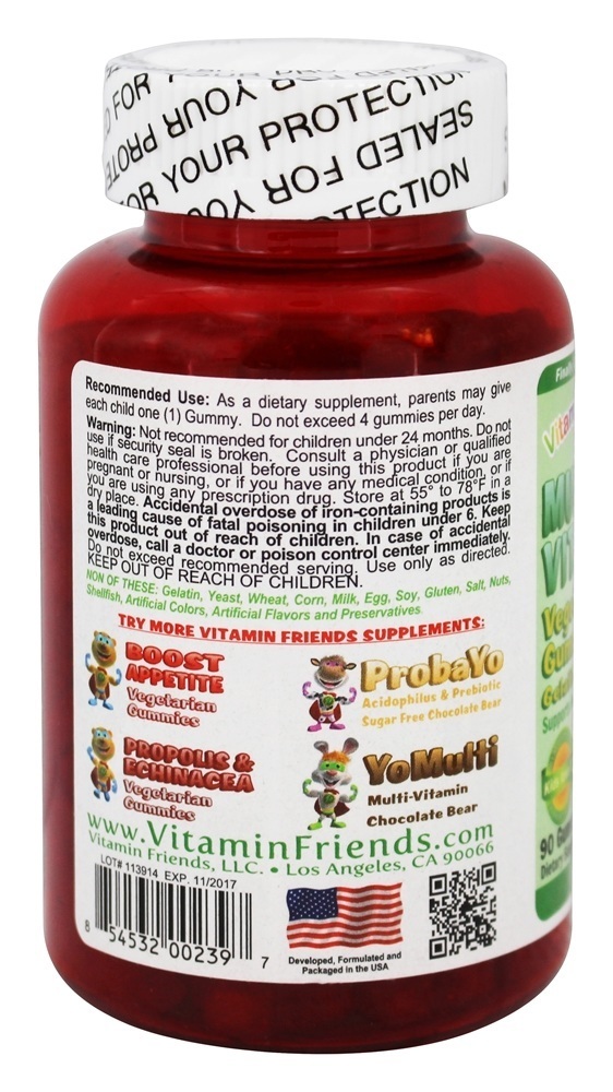 Multivitamínico Vegetariano Sem Gelatina Sabor Uva - 90 Gummies Vitamin Friends - Imagem 3