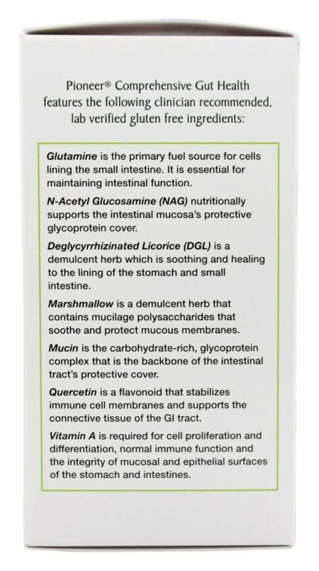 Saúde Geral do Intestino Apoio Para Doença Celíaca - Cápsulas vegetarianas 120 Pioneer - Image 4