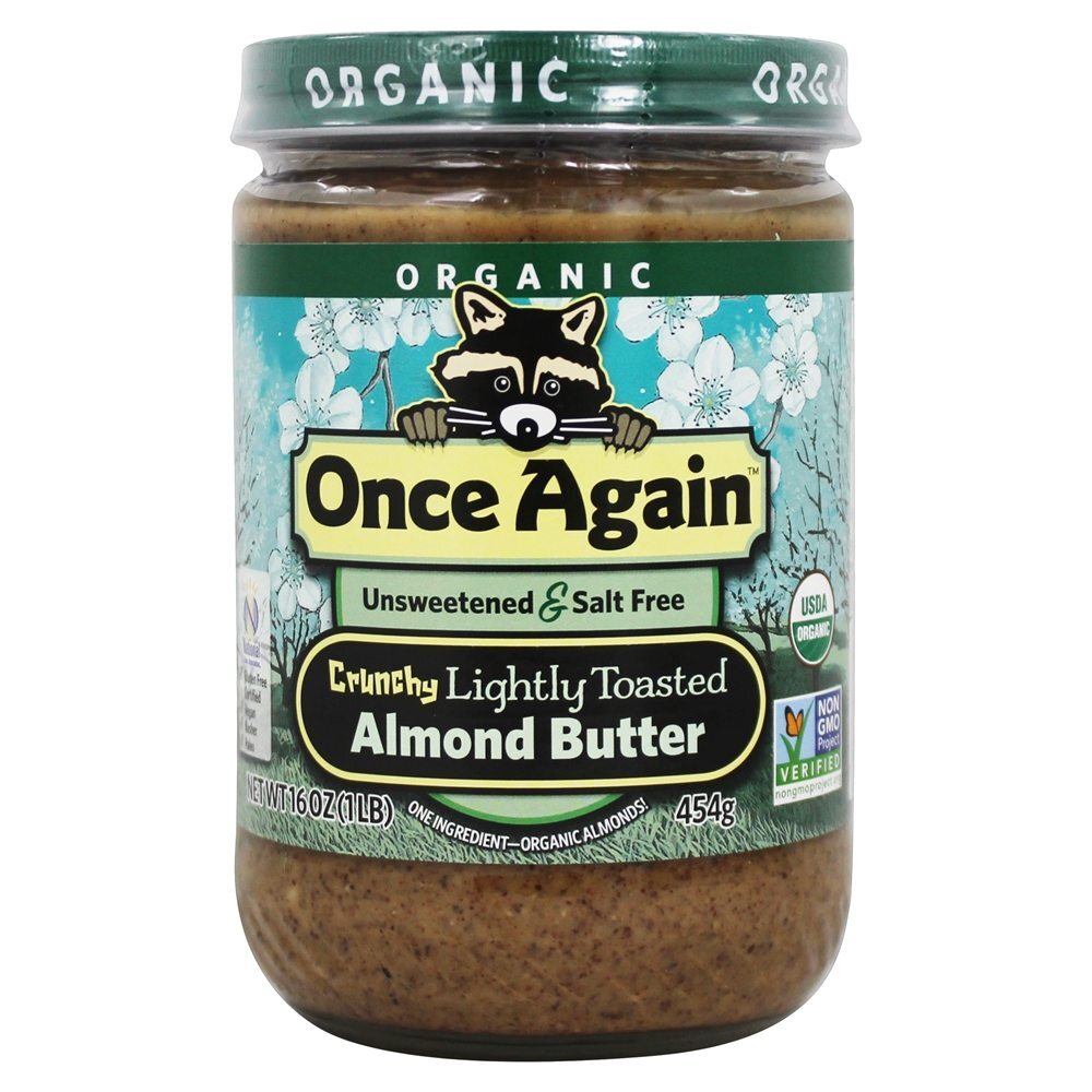 Manteiga de amêndoa orgânica levemente tostada crocante - 16 oz. Once Again