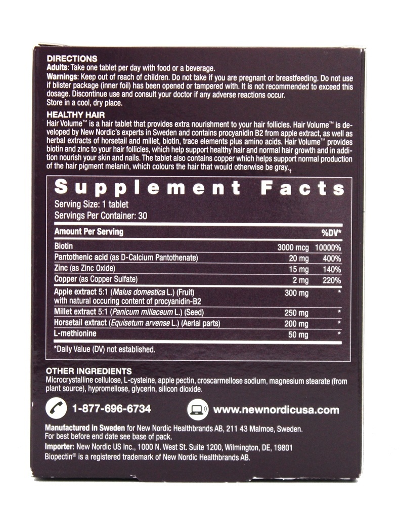 Hair Volume - 30 Tablets New Nordic - Imagem 2
