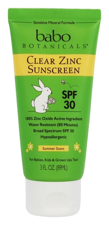 Perfume de Verão com Loção Protectora de Zinco Transparente 30 SPF - 3 fl. oz. Babo Botanicals