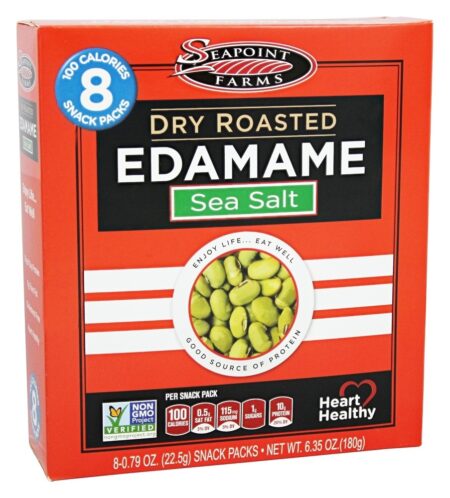 Edamame Secar Assado Lanche Embalagens Mar Sal - 6.35 oz. SeaPoint Farms