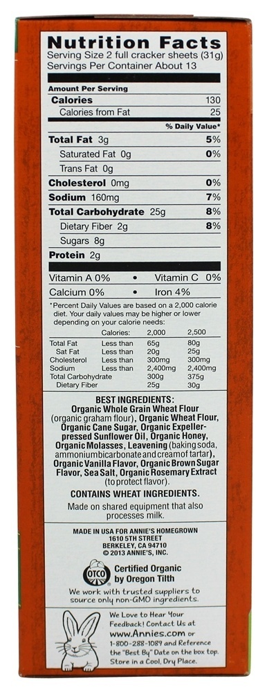 Graham Mel Orgânico - 14.4 oz. Annie's - Imagem 2