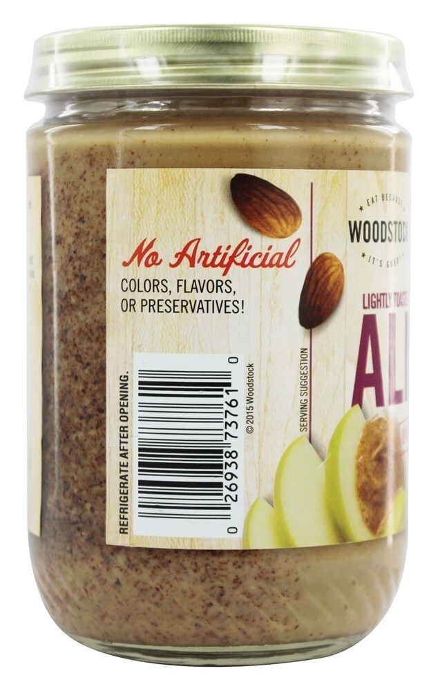 Manteiga De Amêndoa Levemente Tostada Leve Unsalted - 16 oz. Woodstock Farms - Imagem 4