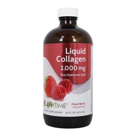 Colagénio Líquido com Ácido Hialurónico e Vitamina D3 Berry 2000 mg. - 16 fl. oz. LifeTime Vitamins