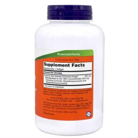 Curcumin Livre Radical Limpador - 120 Softgels NOW Foods - Image 2