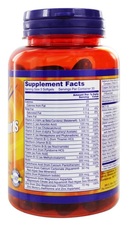 NOW Sports Saúde Masculina Active Sports Multi - 90 Softgels NOW Foods - Image 2