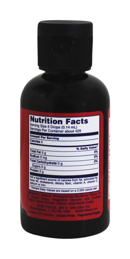 BetterStevia Adoçante Líquido Romã Blueberry - 2 fl. oz. NOW Foods - Image 2