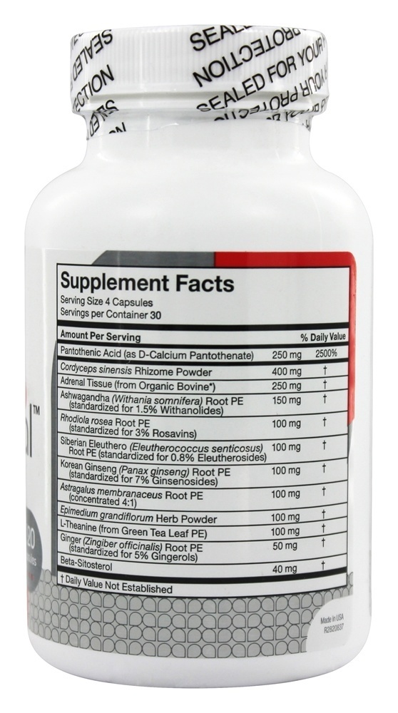 A-Drenal Suplemento Dietético - Cápsulas 120 RLC Labs - Imagem 2