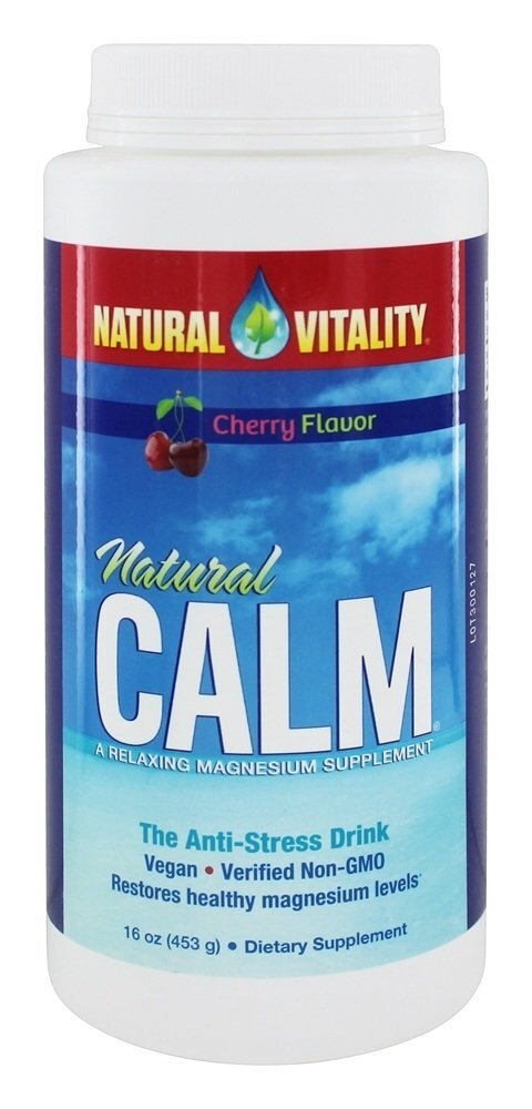 Natural Calmo Magnésio Anti-Stress Bebida Cereja Sabor - 16 oz. Natural Vitality