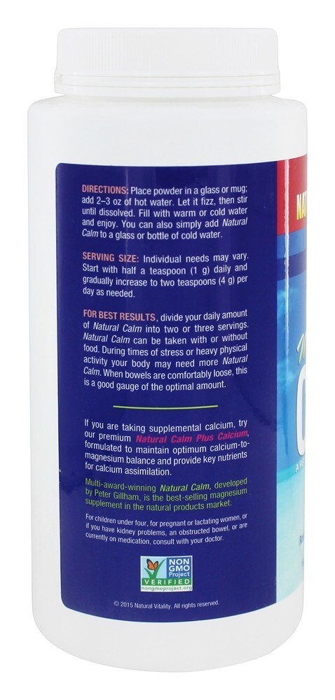 Natural Calmo Magnésio Anti-Stress Bebida Cereja Sabor - 16 oz. Natural Vitality - Imagem 3