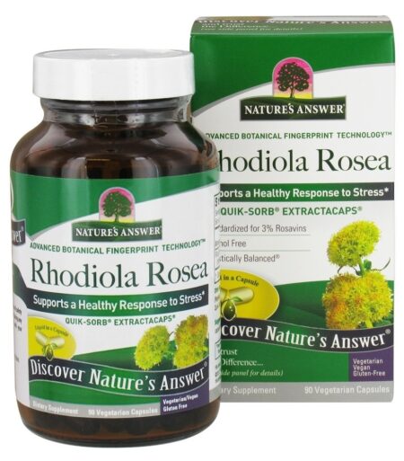 Extractacap Rhodiola Rosea Estresse Apoiar 420 mg. - Cápsulas vegetarianas 90 Nature's Answer