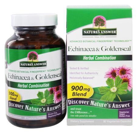 Echinacea Erva e Raiz & Goldenseal Raiz De ervas Misturar - Cápsulas vegetarianas 90 Nature's Answer