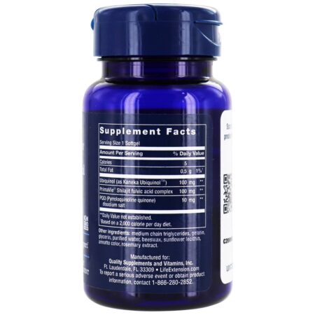 Super Ubiquinol CoQ10 com PQQ 100 mg . - 30 Softgels Life Extension - Image 2