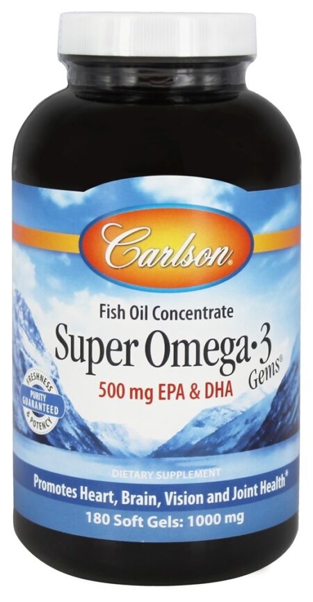 Super Omega - 3 Óleo de peixe 1000 mg. - 180 Softgels Carlson Labs