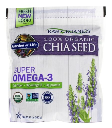 Super Omega - 3 100 % semente de Chia orgânica - 12 oz. Garden of Life